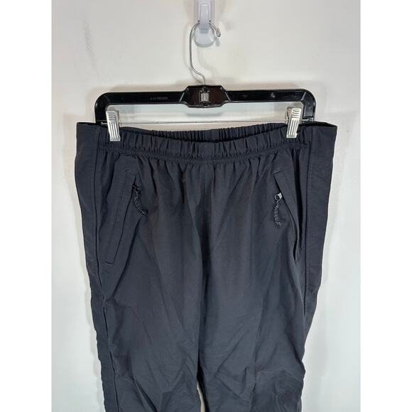 REI Pull On Rain Pants Lined Black Size Large Adjustable Waist Packable Hiking - Picture 8 of 14